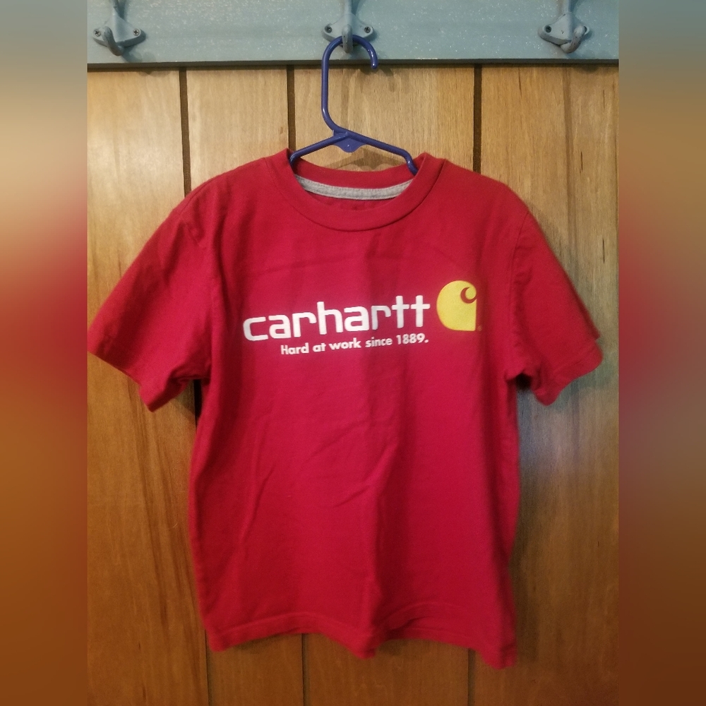 Boys red carhartt shirt